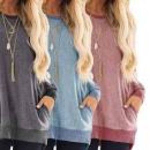 Haute Edition Casual Pocket Short Sleeve Sweatshir